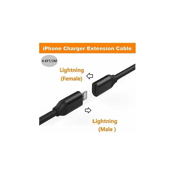 Lightning-kabel förlängning 1m för iPhone iPad, Apple Mfi-certifierad iPhone-förlängningssladd hona till hane-kontakt överför ljudvideo musik dataöverföring
