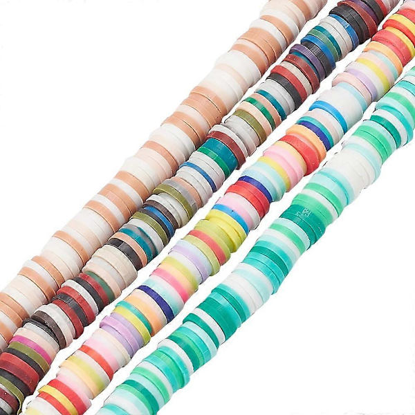 1 pose DIY Smykkelagingssett Inkludert Håndlagde Polymerleireperler Tråder Elastisk Krystalltråd