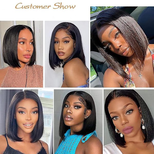 Kort Hår Paryk Ægte Hår Glueless Parykker Til Sorte Kvinder Closure Paryk Ægte Hår Pre Plucked Bone Straight Lace Closure Paryk Naturlig Farve