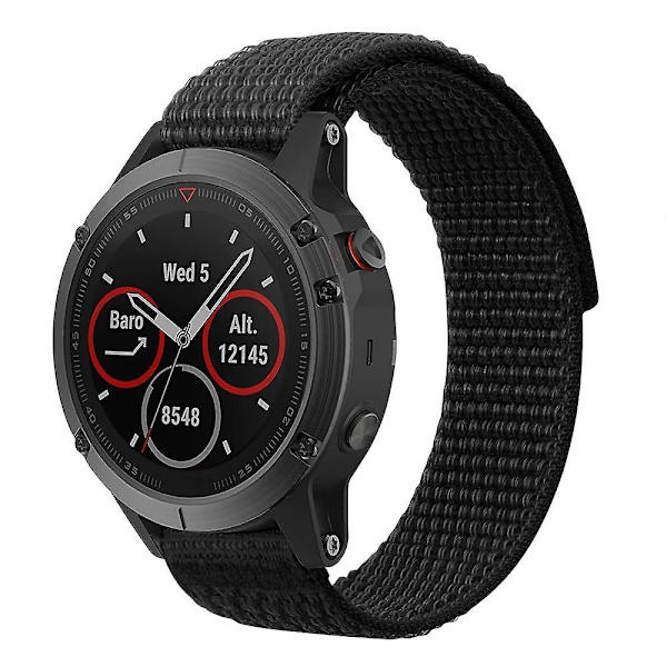 Justerbar nylonrem med sömmar för Garmin Forerunner 965/955/945/935 Black