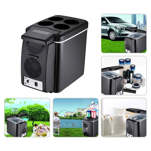 Bilkylskåp Mini Frys, Camping Elektrisk Islåda 6L Bärbar Kylskåp, Camping Kylbox Dubbel Användning Isolering Kylbox, Lätt