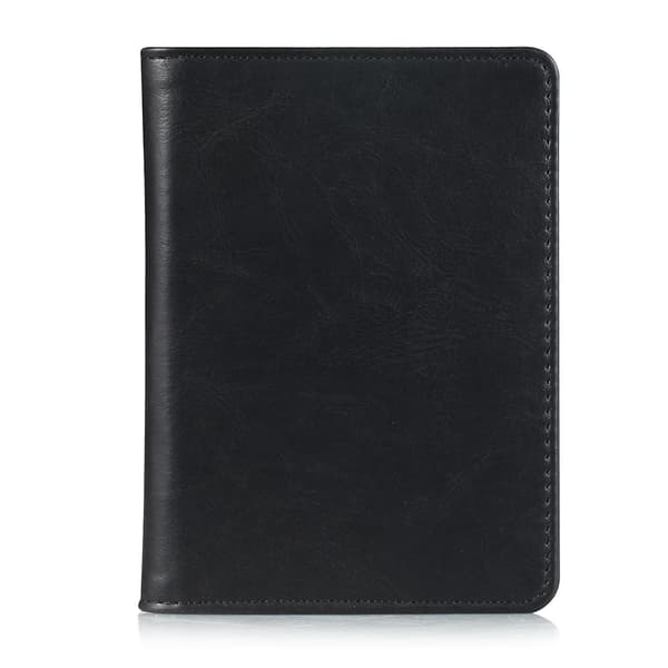 Multifunksjonell PU-Lær Lommebok Bi-fold Deksel Passholder Black
