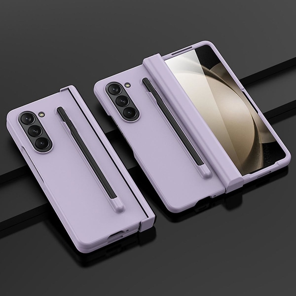 Z Fold 5 Case, Slim Pc Matte Skin Feel Shockproof Case Kompatibel Samsung Galaxy Z Fold 5 med S Pen Hållare & skärmskydd Purple For Galaxy Z Fold 5