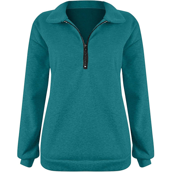 Naisten syksyn collegepaidat, Oversized puolivetoketjullinen pitkähihainen collegepaita, neljännesvetoketjullinen trendikäs huppari, asuja teineille m0 mint Green X Large