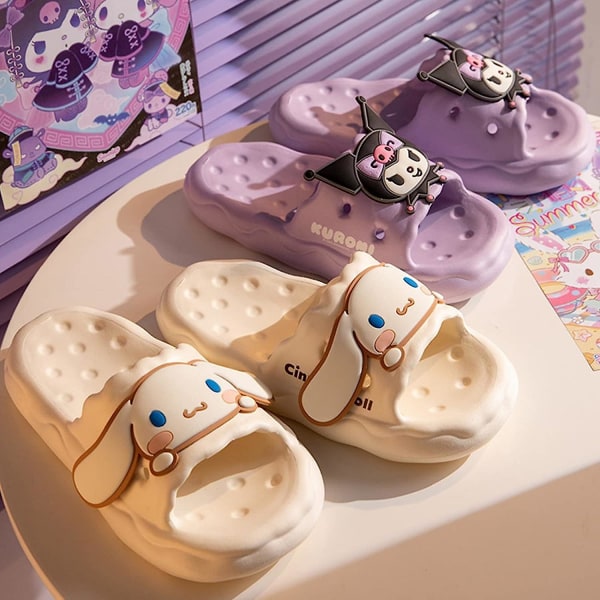 Kawaii Slides Anime Sommar Öppen Tå Kudde Slides Sandaler, Roliga Strandtofflor Med Dämpad Tjock Sula, Molnslides För Kvinnor Pink 45115