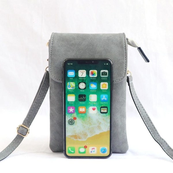 Retro PU Läder Crossbody Väska Liten Axelväska Telefon Förvaringspåse Resväska Red Litchi Texture