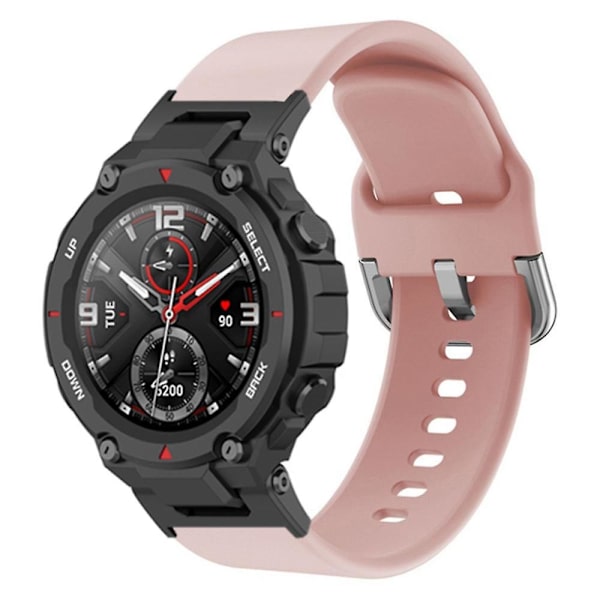 Universell 22 mm silikonklockarmband för Huami Amazfit T-Rex(Pro)/Ares, klockarmband med fyrkantigt spänne Pink