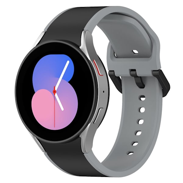 20 mm urheiluranneke Galaxy Watch4/5/6 40 mm 44 mm / Watch6 Classic 43 mm 47 mm / Watch 5 Pro 45 mm -kelloille Black Grey