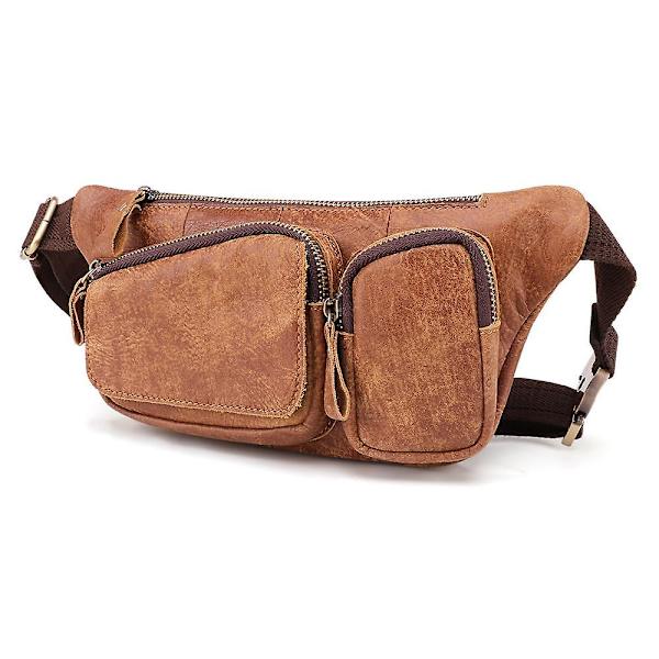 6469 Himmeä lehmännahkainen crossbody-rintalaukku ulkoiluun, urheiluun, miesten olkalaukku vaellukseen ja matkustamiseen