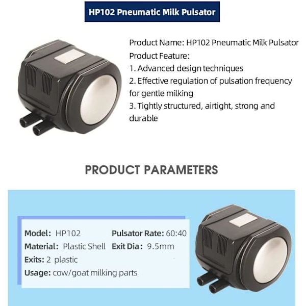 Maskiner Pulsator, Pneumatisk Pulsator, Mjölkmaskin Pneumatisk Pulsator, HP102 Mjölkningspulsator Mjölkmaskinstillbehör Jordbruksutrustning