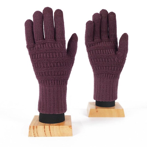Vinterhandskar för vuxna, dam, dubbelsidig jacquardborstad stickad plus fluff cykelhandskar herr Berry 23*8.5cm