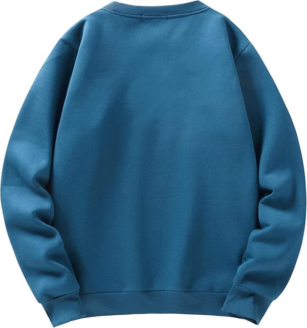 Herre Crew Neck Sweatshirt Fleeceforet Vinter Varm Pullover Langærmet Toppe
