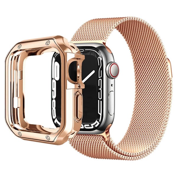 TPU watch för Apple Watch Series 7/8 41mm, Skydd för watch med snabbkoppling Rose Gold