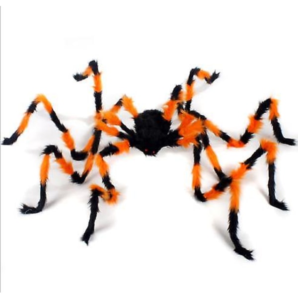 Eläväisen näköinen jättiläishämähäkki Halloween-koristeisiin - Pehmeä karvainen pelottava hämähäkki Halloweenin ulkopihan ja kuistin sisustukseen & sisätilojen hämähäkinverkkokoriste,
