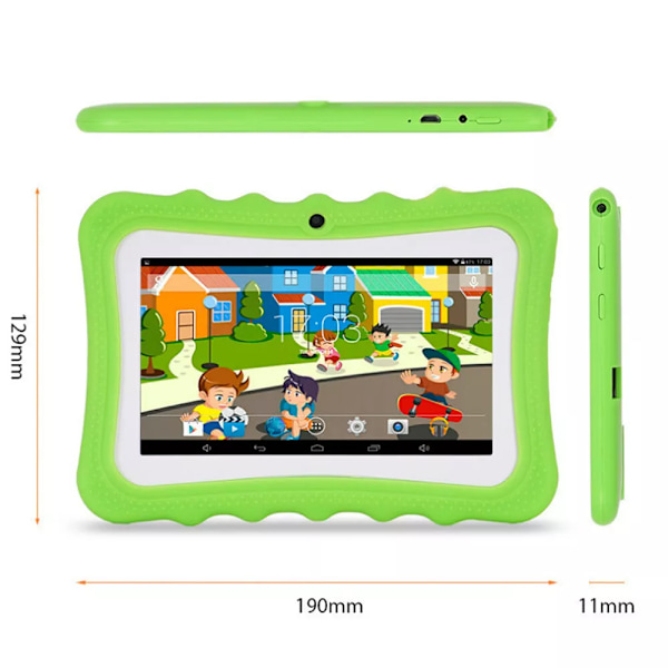 7\" Barn Tablet Android Tablet Pc 8 Gb Rom 1024 * 600 Upplösning Wifi Barn Tablet Pc Grön