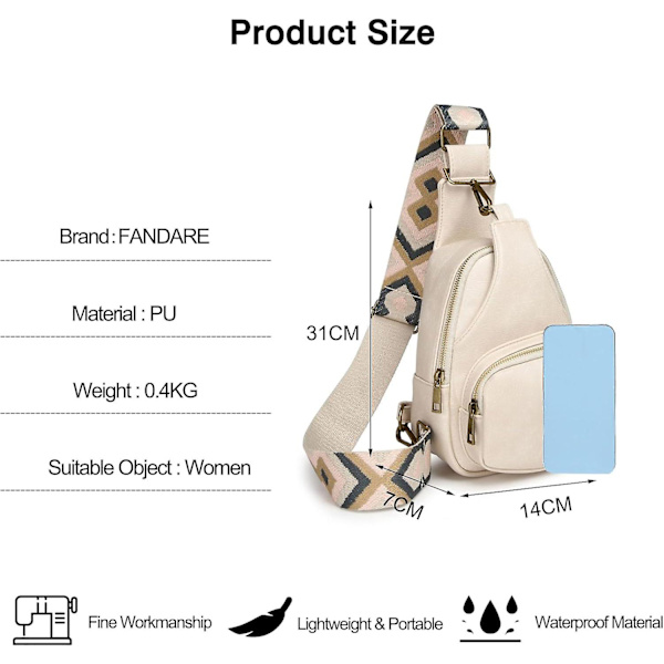 Ultralet Brysttaske Dame Crossbody Rygsække Skuldertasker Pu Læder Med Justerbar Bred Rem Til Telefon Skuldertaske Til Rejser Cykling Sling Bag