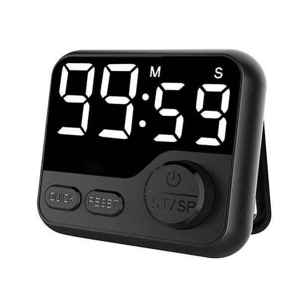 Stor display digital timer LED magnetisk kök matlagning nedräkningstimer studie stoppur Black