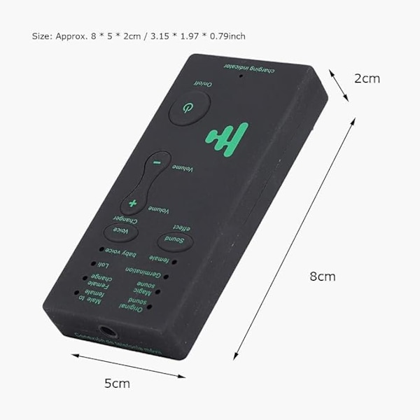 Röstförvrängare för PS4 Xbox One Bärbar Mikrofon Ljudeffekter Live Sändning Röstförklädnad för Mobiltelefon PC Bärbara datorer PS4 Xbox One Spel