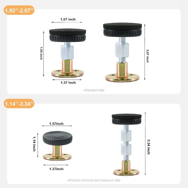 2 st sänggavelproppar, sängram anti-shake verktyg justerbar sängavståndssoffa distanser soffa distans för vägg (2 st: 30-45 mm)