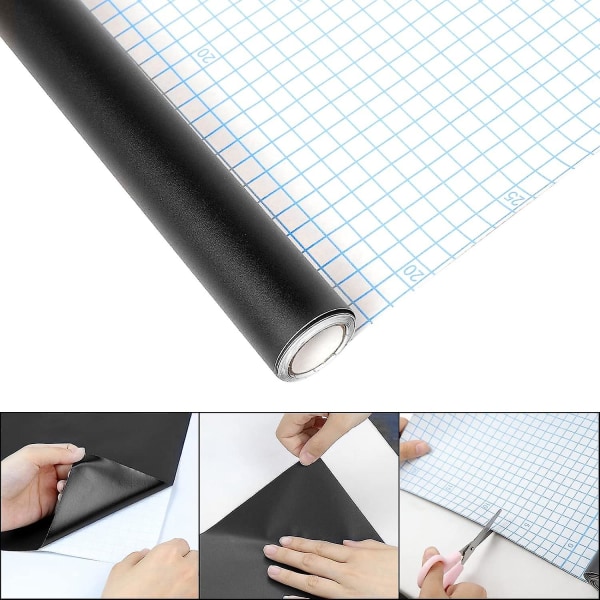Stor Krittavle Kontaktpapirrull Med Krittpinner Svarte Krittavle Klistremerker Dekorere Tapet, Selvklebende Tavle Veggdekor Vinyl Veggdekor Plakat