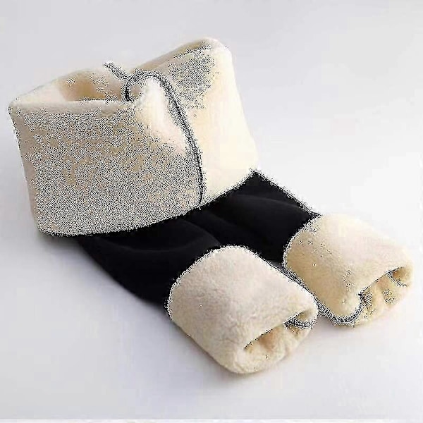 Vinter Sherpa Fleeceforet Leggings for Kvinner, Høy Midje Elastisk Tykk Kashmir Leggings Pluss Varme Termiske Bukser Grey L