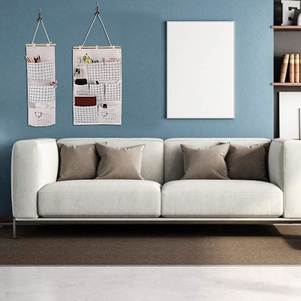 Hängande arrangör 2 stil vägg hängande väska hängande förvaringsväska för barnrum badrum sovrum vit White