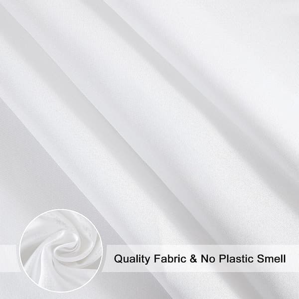 Vita duschdraperier, mögelbeständiga och mögelresistenta extra långa duschdraperifoder 180 x 180 cm, polyester