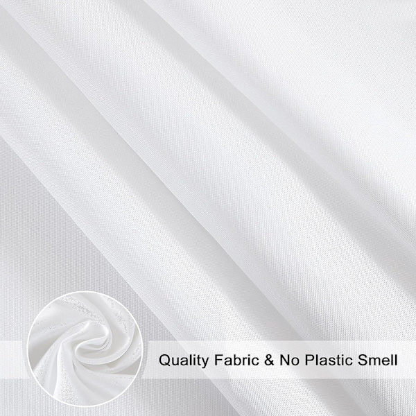 Vita duschdraperier, mögelbeständiga och mögelresistenta extra långa duschdraperifoder 180 x 200 cm, polyester