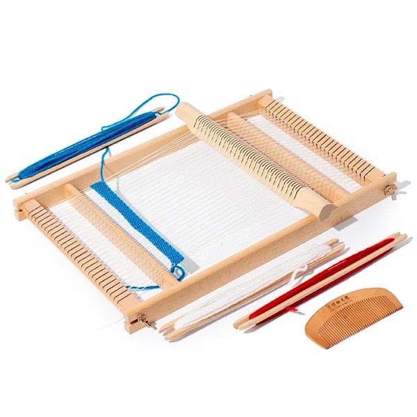 Vävstol Kit Trävävram 15.711.81.4 tum Handvirkningsvävstol Gobeläng Handvirkad Maskin DIY Vävt Set