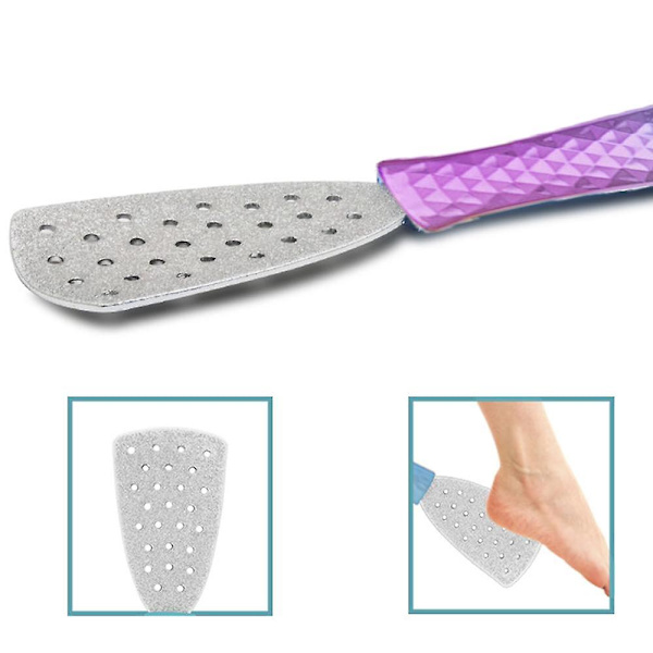 Ruostumattomasta teräksestä valmistettu muunneltava jalkaraspi- ja raspisetti, pedikyyri työkalu kovettumien poistaja jalkojen kuorinta Purple orchid foot file Flash Bag