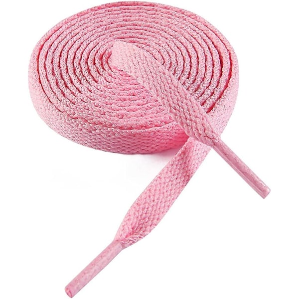 Flate Skotråder 8mm Brede Skotråder For Sneakers  Premium Trener Skotråd  Erstatninger For Sportskotråder Light Pink 39-  ( 100 cm )