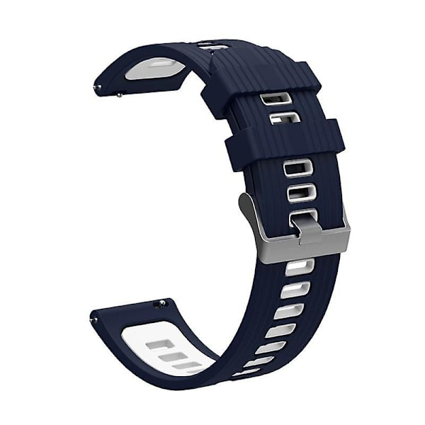 20mm Silikon Sportrem For Samsung Galaxy Watch6 40/44mm/Watch 4/5 40/44mm /5 Pro 45mm Dobbelt Farge Midnight Blue  White