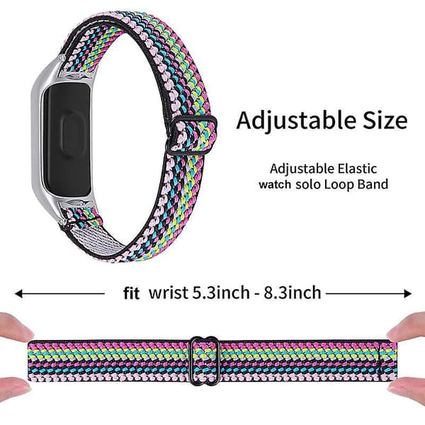 Nylonflätad klockarmband för Xiaomi Mi Band 3 / 4 Justerbart elastiskt handledsband Style 9