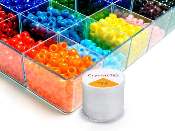100m Gennemsigtig Elastisk Tråd 0,5mm | Stærk elastisk nylontråd til perler, krystaller, ler og smykkefremstilling