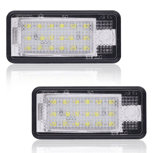 LED-nummerplåtsbelysning, 2 st felkodfria skyltlampor, 12V 6500k vattentäta bakre skyltlampor