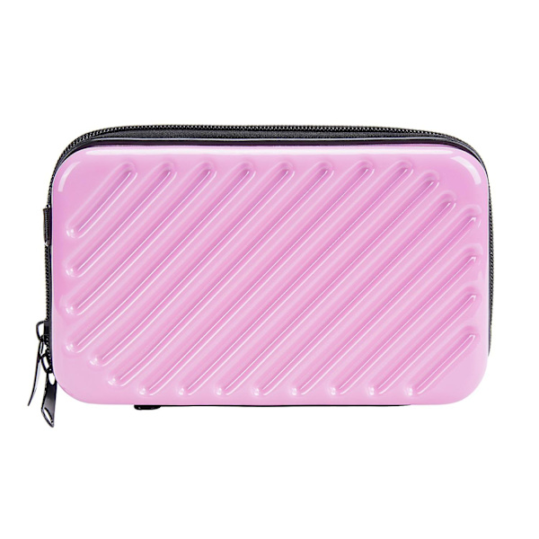 BAELLERY N1203 Mini Resväska Hård Skal Makeup Väska ABS+PC Bärbar Kosmetika Telefon Crossbody Väska Pink