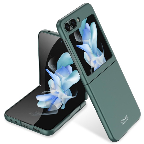 Smal Matte Flip Case För Samsung Galaxy Z Flip 5 Enfärgad Hård PC Stötsäker Galaxy Z Flip 5 Case Green