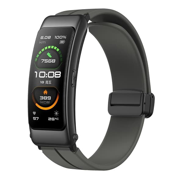 Til Keep B4/Huawei Watch Fit Mini 16mm Silikone Rem Udskiftning Urrem, Sort Foldespænde Dark Grey