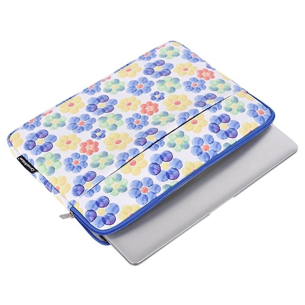 Laptopfodralväska för 11~15 tums bärbar dator, blommönstrad PU-läder 11-tums bärbar datorväska For 13 inch Laptop