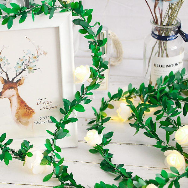 40 LED-stränglampor blomma älva lampor blomma lykta usb batteridriven girlang bröllopsdekor vinlampor för alla hjärtans dag fest White Box 3m 20led