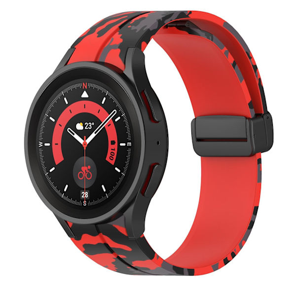 Camo silikonarmband för Samsung Galaxy Watch 5 Pro 45mm/Watch 4/5 40/44mm/Watch4 Classic 42/46mm Red