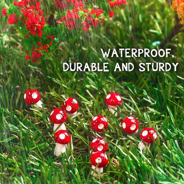 50 stycken Små svampar Mini svampprydnader Miniatyrfigurer Fairy Garden Miniatyrstaty Landskap Hartssvamp Dekorationer för Bonsai Mi