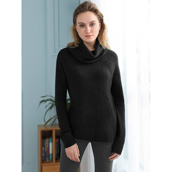 Kvinnors krage tröja stickad casual långärmad polotröja pullover