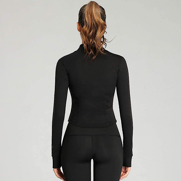 Lett Dame Full Glidelås Løpejakke Trenings Slim Fit Yoga Sportsklær Med Tommelhull XS