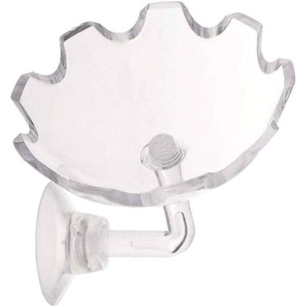 1 st räkmatarrör fisk transparent räkmatarrör form fisk tank flytande skål praktisk matmatare med sugkopp