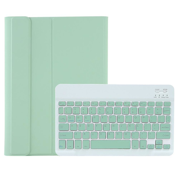 Samsung Galaxy Tab S9 X710/X716B/X718U Bluetooth-näppäimistökotelo PU+TPU Käännettävä tablettikotelo Kynäpaikalla Light Green