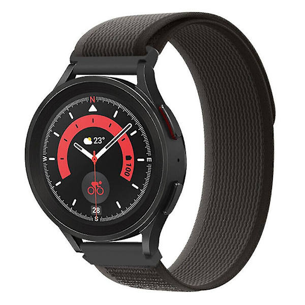 For Garmin Venu 2 Plus / Venu Sq 20mm Erstatning Trail Loop Nylonbånd Sport Justerbar Klokkerem Black    Grey