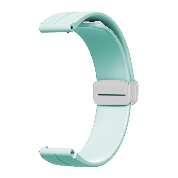 Til Keep B4/Huawei Watch Fit Mini Urrem 16mm Silikone Armbåndsrem, Sølv Foldespænde Light Green