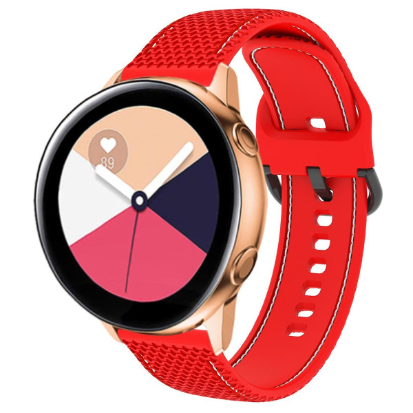 Sömnadslinje Silikonersättning handledsrem för Samsung Galaxy Watch 5 40mm/44mm /Watch 5 Pro 45mm Red