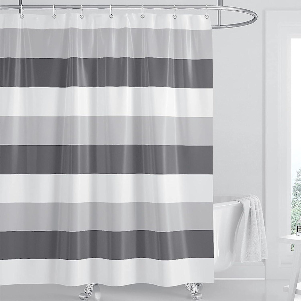 Bruseforhæng Grønt Skimmelsikkert Vandafvisende Fugle Blomster Badeværelse Grey Stripe